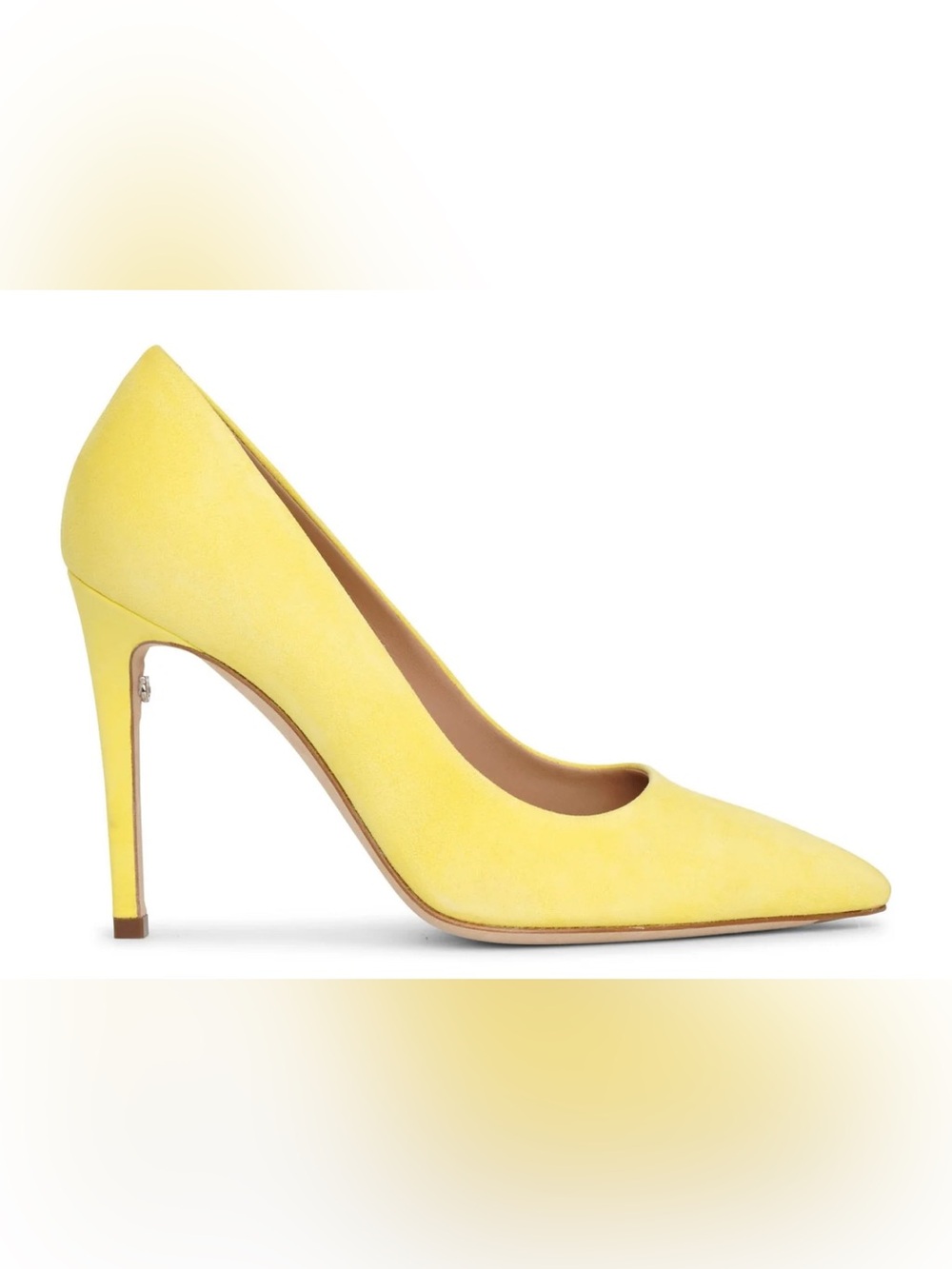 BRAND NEW $795 Salvatore Ferragamo Yellow Pointed-Toe Suede 105 Stiletto Pump 6